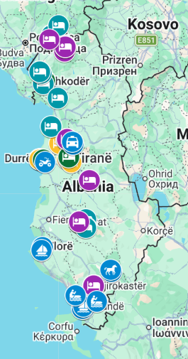 מפת המלצות אלבניה